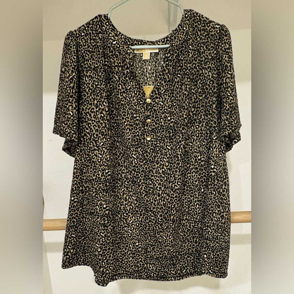 Michael Kors Leopard Print Blouse